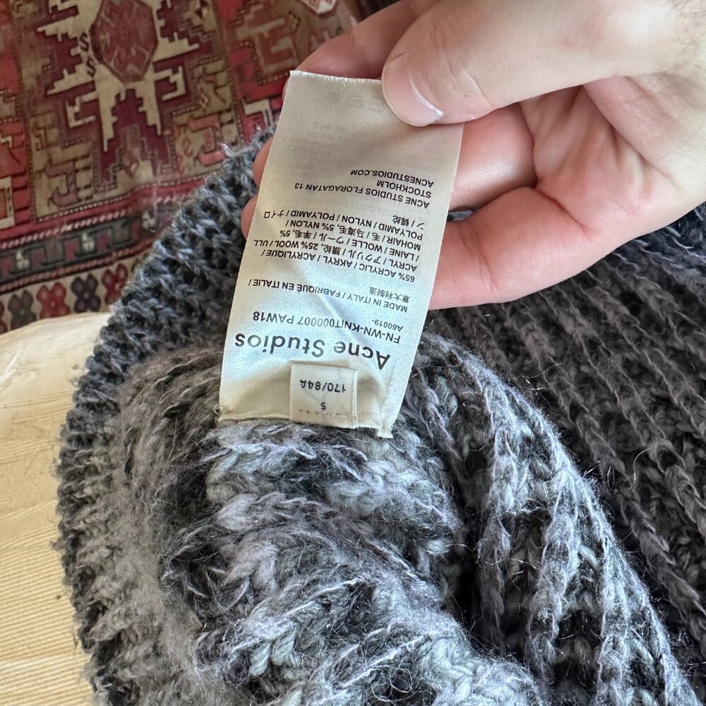Rare Acne Studios Zora Mohair Wool Blend Knit Boxy Sweater Small - Picture 10 of 10